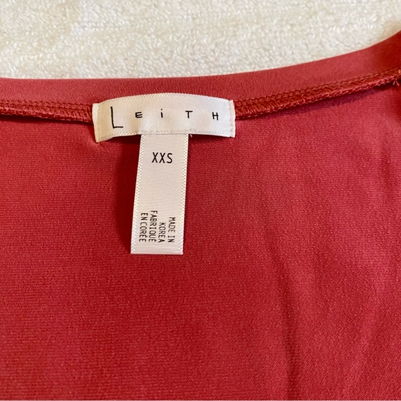 Leith Ruched Top Red Baroque NWT XXS Nordstrom - Picture 3 of 7